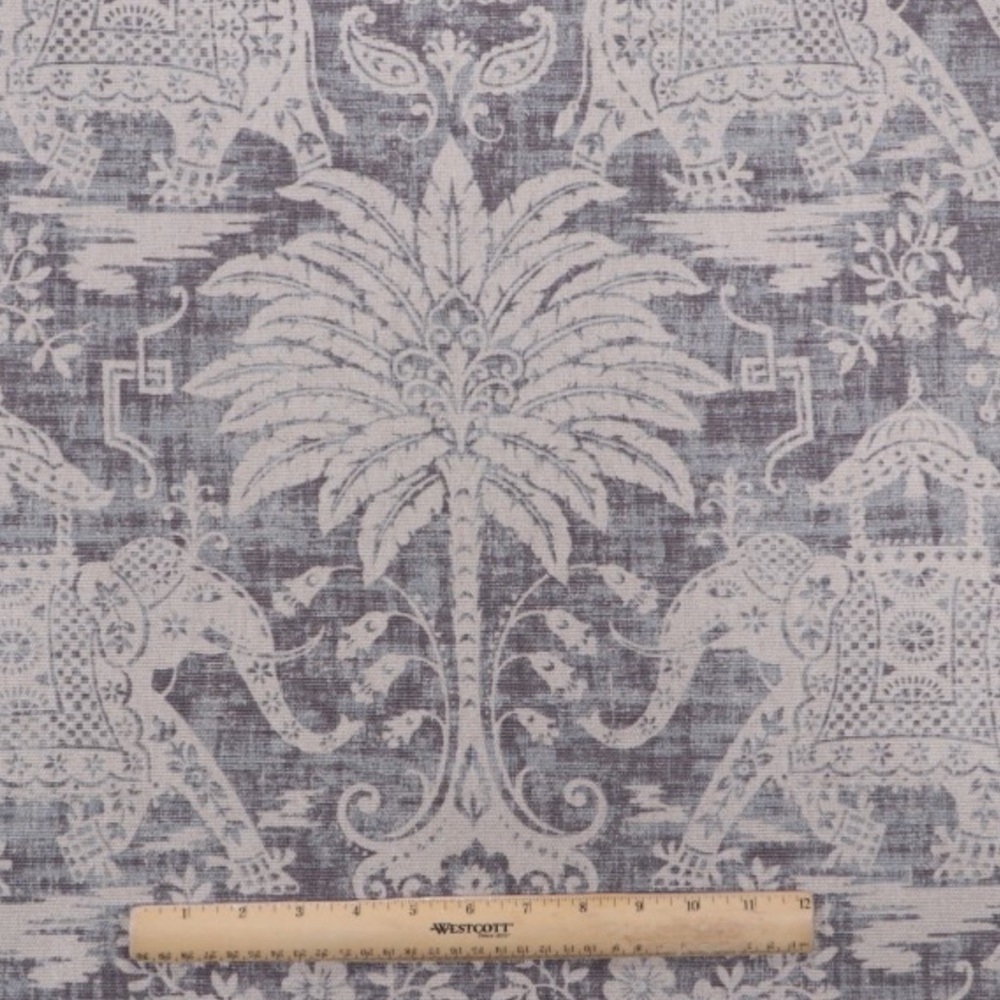 Elephant and Palm Tree Patterned Fabric- 1 yard Brand New